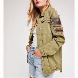 Free People Beaded Military Shirt